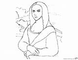 Mona Lisa Coloring Drawing Template Sheet Pages Sketch sketch template