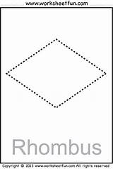 Worksheet Tracing Rhombus Rombo Shapes Worksheets Preschool Shape Kindergarten Worksheetfun Printable El Figura Rectangle Square sketch template