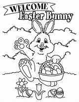 Easter Bunny Welcome Coloring Pages Activity sketch template