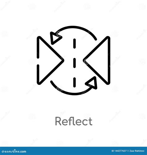 outline reflect vector icon isolated black simple  element