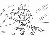 Hockey Coloring Pages Kids Player Printable Color Print Nhl Popular Library Clipart Coloringhome sketch template