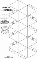 Icosahedron Template Paper Enchantedlearning 3d D20 Make Origami Folding Diy Geometric Print Shapes Sphere Solid Math Platonic Designs Geometry Pattern sketch template