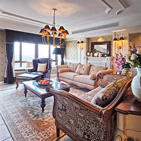 elegant living rooms   richly furnished decorated