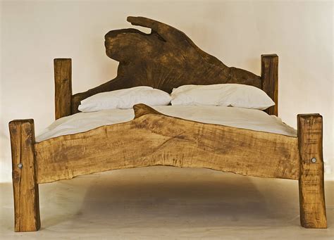 rustic handmade king size wooden bed  kwetu