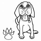 Paw Print Pages Coloring Dog Vector Illustration Lion Getcolorings Getdrawings Dreamstime sketch template