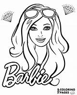 Barbie Coloring Face Doll Color Sheet Print Portrait Books sketch template