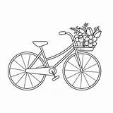 Bicycle Rower Basket Kolorowanka Koszykiem Fahrrad Druku Korb Trike Blumenkorb Zeichnung Handstickerei Wydrukuj Malowankę Drukowanka Stickmuster Cesta Bicicletas sketch template