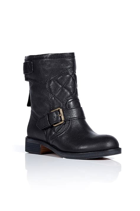 marc  marc jacobs black quilted leather biker boots  black lyst