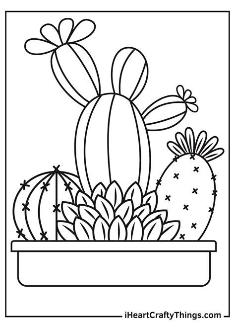 printable coloring page cactus freinds elizabethilmercer