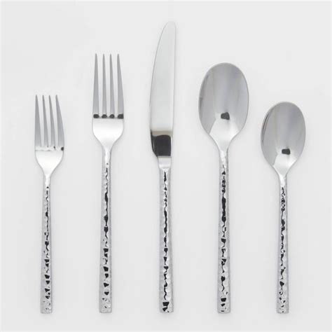 pc stainless steel marsio hammered silverware set project