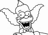 Simpsons Krusty Clown Wecoloringpage Bart Desenho Raskrasil Homer sketch template