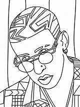 Bunny Cantante Coloringonly Malcolm Balvin Coloringgames Peinado Beyonce sketch template