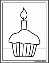 Cupcake Coloring Pages Birthday Printable Drawing Candle Pdf Printables Easy Template Colouring Color Cute Cup Print Kids Stanley Happy Masonry sketch template