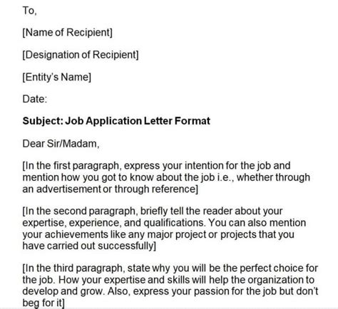job application letterscover letters samples
