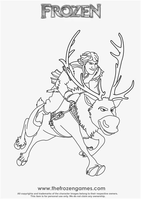 frozen coloring pages kristoff  sven coloring sheet  print