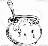 Cauldron Witch Clipart Boiling Illustration Sketched Coloring Royalty Visekart Vector Template Pages sketch template