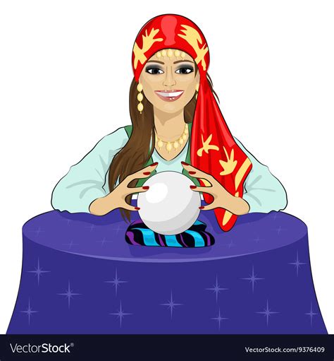 fortune teller woman reading future royalty free vector