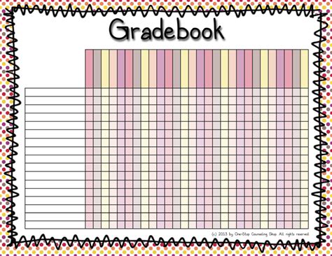 grade book sheets