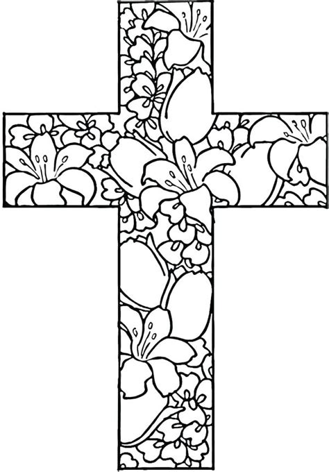 rose  cross coloring pages  getdrawings