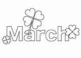 March Coloring Pages Printable Clipart Colouring Month Kids Shamrock Sheets Clip Sheet Flower Clipground Choose Board sketch template