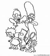 Simpsons Famille Gratuit Coloringhome Colorier Homer Marge sketch template