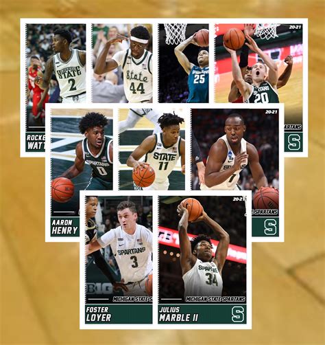 Set Of Nine 9 2020 2021 Michigan State Spartans Custom Basketball Cards