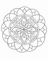 Mandala Mandalas Coloring Simple Easy Kids Color Pages Zen Children Stress Drawing Flower Beautiful Print Relax Big Looking Anti Shapes sketch template