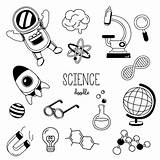 Ciencia Doodle Mano Scientifique sketch template
