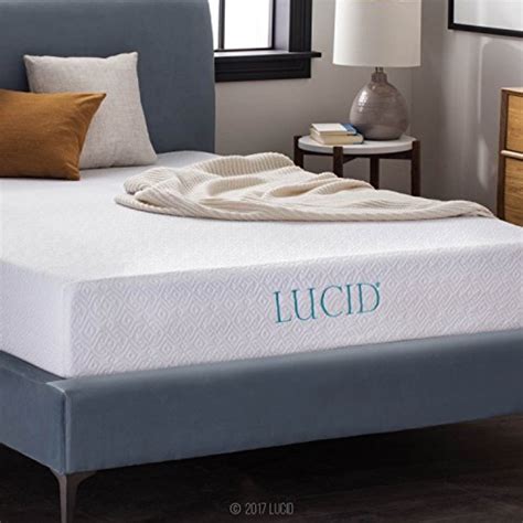 lucid 10 inch memory foam mattress dual layered certipur us certified