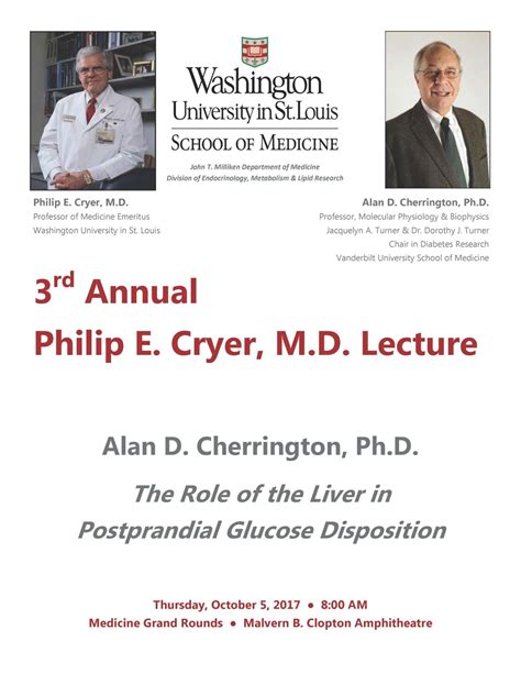 Third Annual Phillip E Cryer Md Lecture On October 5