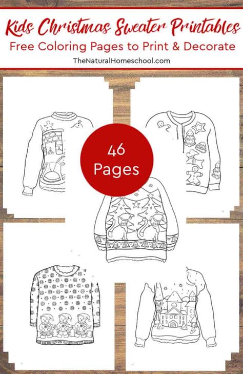 kids christmas sweater printables  coloring pages  print