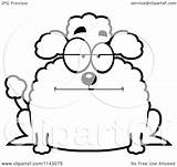 Chubby Bored Poodle Clipart Cartoon Outlined Coloring Vector Thoman Cory Royalty sketch template