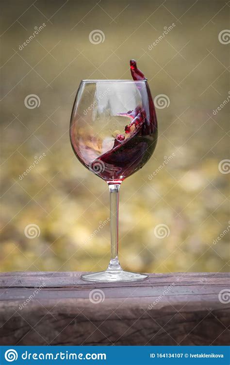 Wine Glass With Red Wine Splash Stock Image Image Of Fall Beverage