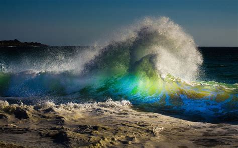 amazing colorful waves in sea hd wallpaper