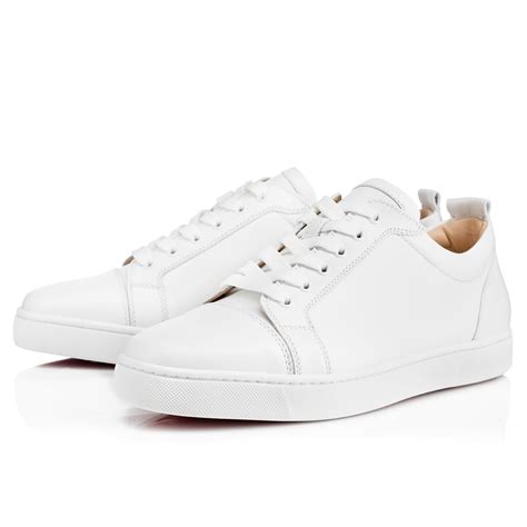 christian louboutin louis junior leather  top sneakers  white