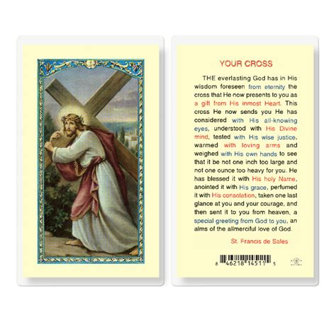cross laminated holy card  pack buy religious catholic store