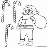 Coloring Candy Christmas Santa Claus Canes Print sketch template