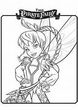 Tinkerbell Pirate Fawn Fairy Coloring Printable Pages sketch template