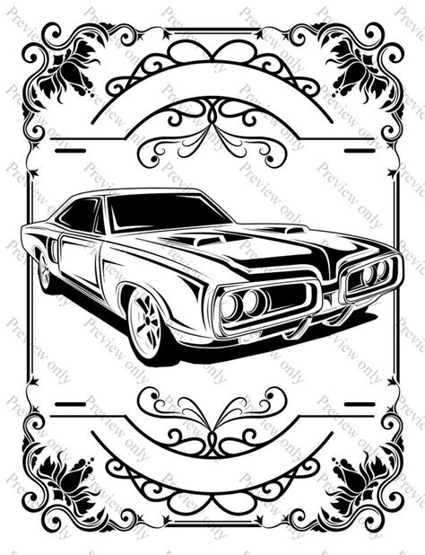 classic cars coloring pages  pack print  color vehicles etsy