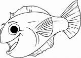 Fish Coloring Pages Kids Cute Octopus Printables Smiling sketch template