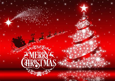 happy merry christmas wishes  santa rein deer hd wallpaper