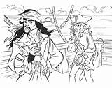 Jack Sparrow Pirates Caribbean Pages Coloring Captain Elizabeth Choose Board sketch template