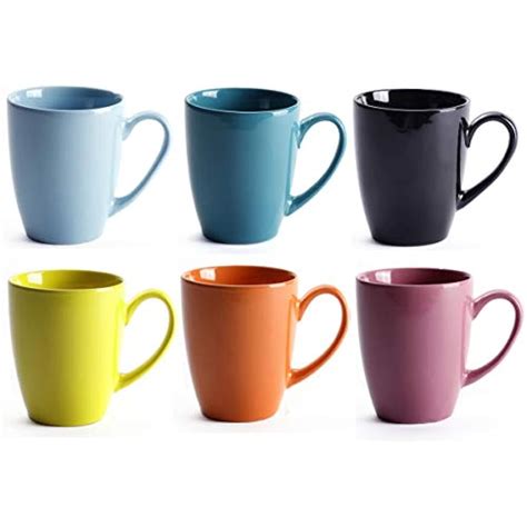 coffee cups mugs  oz ceramic tea milk set  multi solid colour multi  ebay