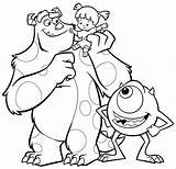 Boo Mike Sulley Coloring Printable Pages Kids A4 Description Version sketch template