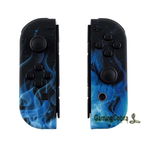 extremerate soft touch grip blue flame controller housing  full set buttons replacement