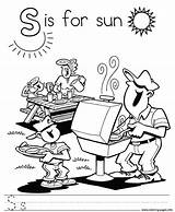 Coloring Alphabet Sun Pages Printable sketch template