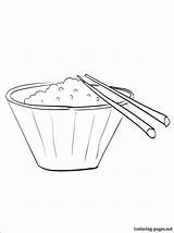 Colorir Riso Arroz Rijst Porridge Kolorowanka Tigela Dzieci Druku Ryżu Rysunek Napoje Jedzenie Miskę sketch template