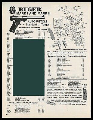 ruger mark  mark ii auto pistol revolver exploded view parts list ebay