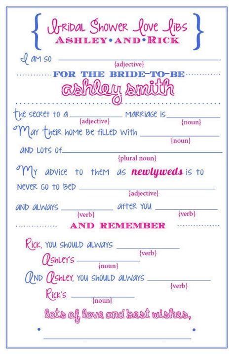 items similar  bridal wedding shower mad libs game printable file  etsy