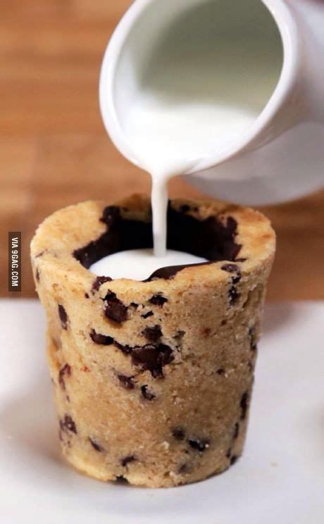 Milk In Cookie Cup Chocolate Chip Cookie Cups Desserts Food